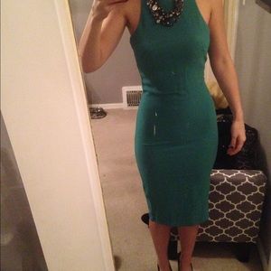Green midi dress